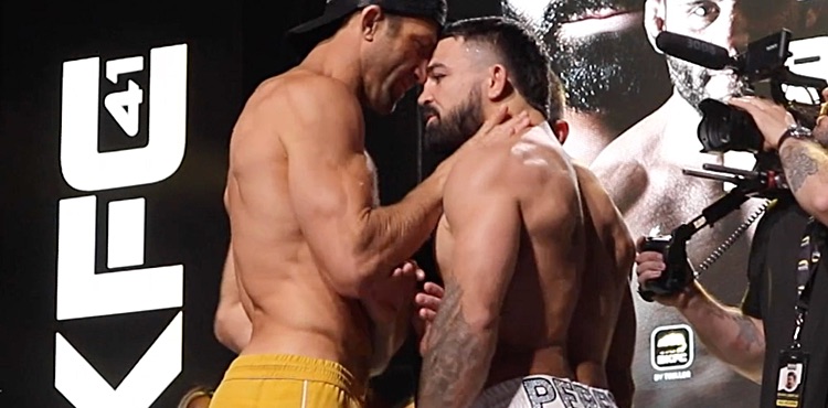 Luke Rockhold shoves Mike Perry at BKFC 41 Weigh-in | VIDEO