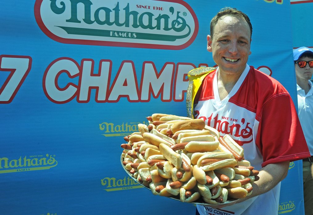 Joey Chestnut banned from Nathan’s hot dog eating contest over deal with vegan franks